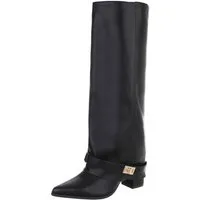 Ital-Design Elegante Stiefel mit Schnalle für Damen, Alltag und Freizeit High-Heel-Stiefel (90471292) Blockabsatz Stiefel in Schwarz