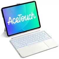 Inateck iPad Air Pro 12.9-13 Zoll Hülle mit Tastatur, 7 Farben Hinterleuchtet iPad-Tastatur (6" Großes Trackpad, Abnehmbar, mit Stifthalter, QWERTZ)