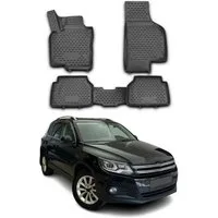 OMAC Auto-Fußmatten für VW Tiguan 2007-2017 Schwarz 4 tlg TPE Automatten (4 St), Antirutsch,Wasserfest,Einfache Installation