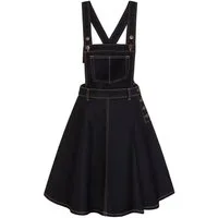 Hell Bunny A-Linien-Kleid Dakota Pinafore Dress Navy Retro Vintage Latzkleid Denimkleid