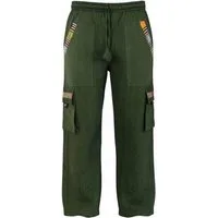 Guru-Shop Relaxhose Yogahose, Goa Hose im Ethnostyle - olive Hippie, Ethno Style, alternative Bekleidung