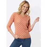 Sieh an! Strickpullover V-Pullover 3/4-Arm