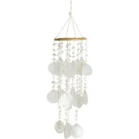 Kaemingk Windspiel, Windspiel Mobile Capiz Muscheln 45x14cm Hängend Weiß Braun