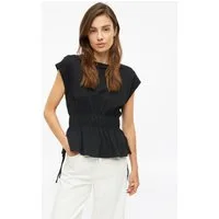 s.Oliver Muscleshirt T-Shirt T-Shirt mit Taillenraffung und Schleifendetail