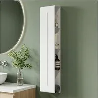 Mai & Mai Duschregal Duschablage schmal mit 4 Ablagen in Weiß hoher Ebenenabstand Reglo-16, 15 cm lange Ablauföffnungen für schnellen Wasserabfluss
