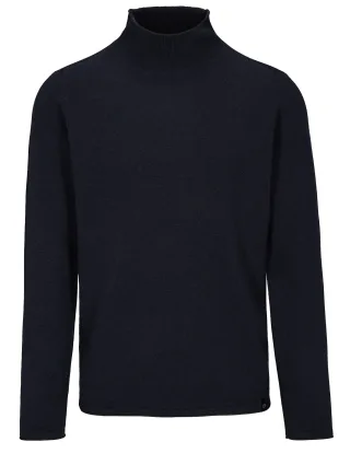 COMMANDER Finest Clothing - Stehbund Pullover Rollkante dark navy - Gr. - XL