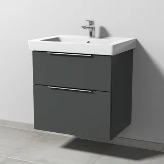 Sanipa 3way Waschtischunterbau zu Villeroy & Boch Subway 2.0 Waschtisch mit 2 Auszügen, Anthrazit-Ma UM61322