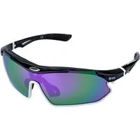 YEAZ Sportbrille SUNRAY Sport-Sonnenbrille schwarz/weiß/lila, Sport-Sonnenbrille schwarz/weiß/lila