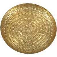 Casa Moro Tablett Orientalisches Teetablett Serviertablett Zana Ø 30 cm Boho Chic, Aluminium, (Handgefertigt), Boho Tablett Ramadan Dekotablett gehämmert