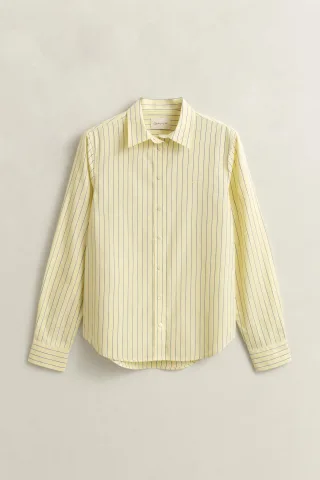 GANT - Regular Fit Classic Popeline Hemd mit Streifen vanilla yellow - Gr. - 42