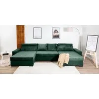 COLLECTION AB Wohnlandschaft Josy XXXL-Relax U-Form, B: 352 cm, Bettfunktion, Bettkasten & 2 Nackenkissen, Federkern