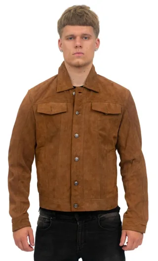 Herren Jeansjacke aus Ziegenveloursleder-Adelaide