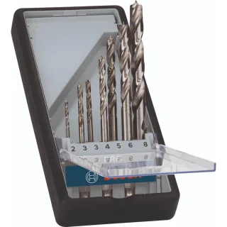 Bosch PRO Holzspiralbohrer-Set Robust Line, 1/4 Zoll-Sechskantschaft, 7-teilig, 2 - 8 mm - 2607019923