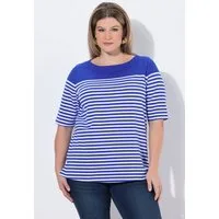 Ulla Popken T-Shirt Shirt Bretonstreifen U-Boot-Ausschnitt Halbarm