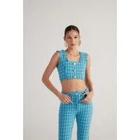 HOLLY LOLLY Blusenbody Tweed Cropped Top