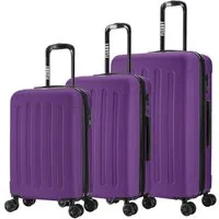 Flexot Hartschalen-Trolley F-3045 (Gr. M, L, XL) – Kofferset – ABS-Hartschale, 4 Rollen, Robuster und moderner Koffer mit vier 360° Rollen und Zahlenschloss