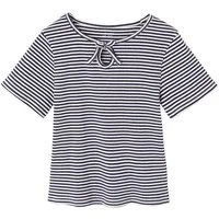 vertbaudet Kurzarmshirt T?Shirt Mädchen mit Zierschleife am Hals