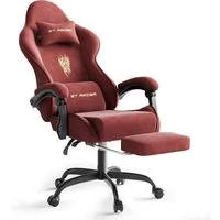 Ferghana Gaming-Stuhl Gaming-Stuhl: Kopfstütze, Lendenkissen, Armlehnen, Fußstütze (Packung), Ergonomischer PC-Stuhl,Rückenlehne 90°-125°