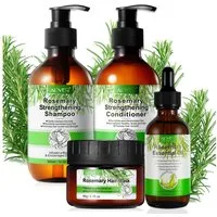 ALIVER Haarpflege-Set Rosmarin Set Shampoo Conditioner Haarmaske Haaröl Haarwachstum Vegan