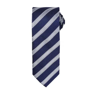 Premier Mens Waffle Stripe Formal Business Tie (2er-Pack) (Marine/Silber)