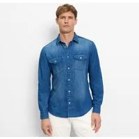 OLYMP Jeanshemd Casual im Denim-Look, Kentkragen