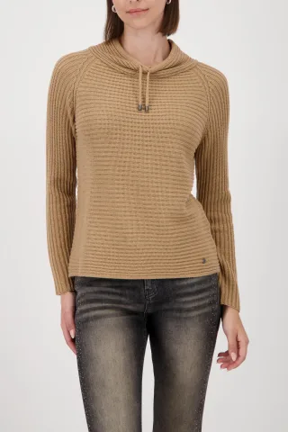 monari - Strickpullover mit Stehkragen cognac - Gr. - 42