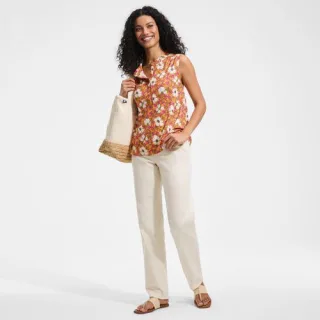 Straight Fit Jeans High Waist, Damen,  Weiß, Baumwoll-Mischung/Polyester-Mischung, by Lands' End