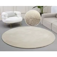 OTTO home Fellteppich Balu, Kunstfell Teppich, Modern, rund, Höhe: 20 mm, Kaninchenfell-Haptik, Langflor, Schlafzimmer, Wohnzimmer, Kinderzimmer