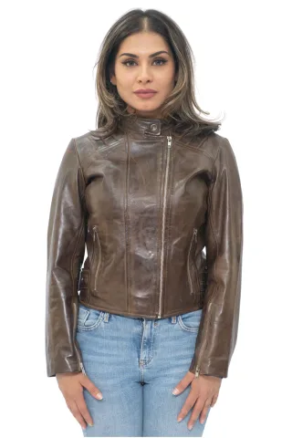 Damen-Bikerjacke aus Leder – Celaya