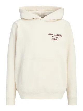 JACK&JONES - JORCHAMBERI TYPO SWEAT HOOD JNR Antique White - Gr. - 176