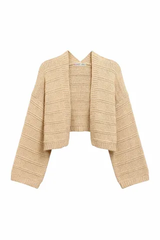 V-Ausschnitt Rippstrick-Cardigan