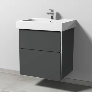 Sanipa 3way Waschtischunterbau zu Geberit iCon Waschtisch mit 2 Auszügen, Anthrazit-Matt BR65022