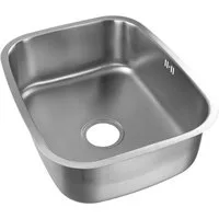 Stabilo Sanitär Einbauspüle Einbauspülbecken Chrom eckig 54 cm aus Edelstahl mit Überlaufschutz, 54/43 cm, (Komplett-Set, mit komplettem Siphon & Befestigungsmaterial), rostfrei und hitzebeständig
