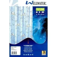 Duschvorhang Eisbär / 9033148305 (Einzeln, ohne Stange), PVC-Frei, verstärkte Lochleiste