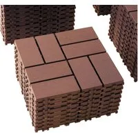GLIESE Terrassendielen 44 Stücke balkon bodenbelag für Garten Holzstege, Terrasse, Wohnzimmer, 4,09 m², BxL: je 30.48x30.48 cm, 5 mm Stärke, (44-St., Terrassendielen), für Garten, Holzstege, Terrasse, Hof, Wohnzimmer, Schlafzimmer