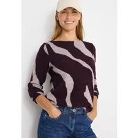 CECIL Strickpullover mit grafischem Muster und in Federgarn-Qualität