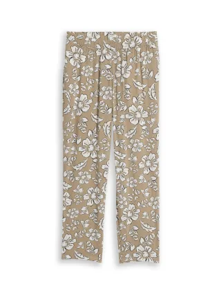Tom Tailor - Loose Fit Hose aus Viskose olive big flower design - Gr. - 28