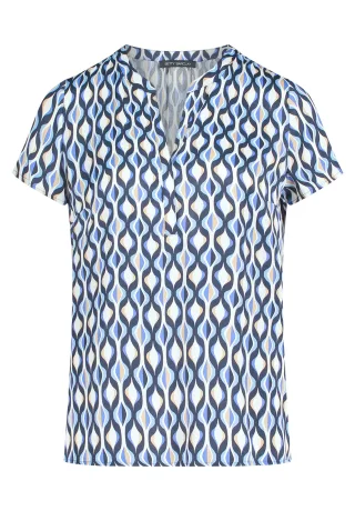 Betty Barclay - Satin-Bluse Blau/Weiß - Gr. - 46
