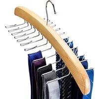 House Day Kleiderbügel Hölzerner Gürtel-Krawattenhalter Aufhänger mit 24 Drehhaken, (Packung, 1-tlg), für Gürtel, Krawatten, Schal, Handtuch