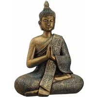 HAC24 Buddhafigur Sitzender Buddha Deko Figur Buddha Haus Garten Terrasse Budda Statue (1 St), Wetterfest Massiv 2,5 kg Höhe 30 cm