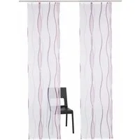 OTTO home Schiebegardine Dimona (2 St), Klettschiene, transparent, Polyester, 2-er Set, Fertiggardine, mit Befestigungszubehör, Wellen