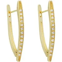 LÖB Paar Creolen 18K Gold vergoldet Creolen Zirkonia Glitzer Steine Weiß Tropfen Oval (Geschenke für Frauen Damen Beste Freundin Mutter Mama Ehefrau Oma sie zum Geburtstag Schmuck Sommer), Goldene Ohrringe Hängend Strass Tropfenform Braut Brautschmuc