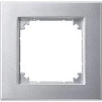 Rahmen einfeldrig für bündigen Einbau Typ 488160 aus Thermoplast, matt, Unterputz aluminium, Retail