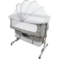 JEOBEST Baby-Reisebett 3 in 1 Babybett und Babywiege, Beistellbett Höhenverstellung, Kinderbett mit Rollen, Moskitonetz, Lagerungstasche und Matratze