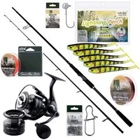 Zite Spinnrute Inzite Pro Stick Zander-Set - Angelrute + Angelrolle mit Zubehör
