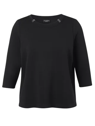 VIA APPIA DUE - Sweatshirt Rundhals 3/4 Arm Schmuck schwarz - Gr. - 46