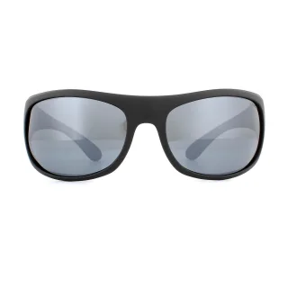 Polaroid Sport Wrap Mens Matte Schwarz Grau Silber Polarisiert Spiegel Sonnenbrillen