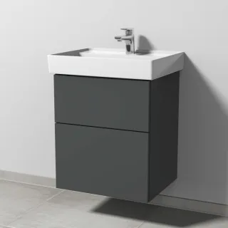 Sanipa 3way Waschtischunterbau zu Villeroy & Boch Collaro Waschtisch mit 2 Auszügen, Anthrazit-Matt SM83322