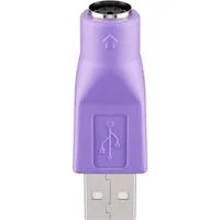 USB 2.0 Adapter, USB-A Stecker > PS/2 Buchse violett, für Kombo Tastatur
