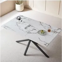 GrandCA HOME Esstisch Küchen-Esstisch im nordischen Stil — Holzmaserung-Optik (1-St), MDF-Material, 140 x 80 cm